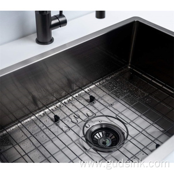 matte black apron front ktchen sink with workstation